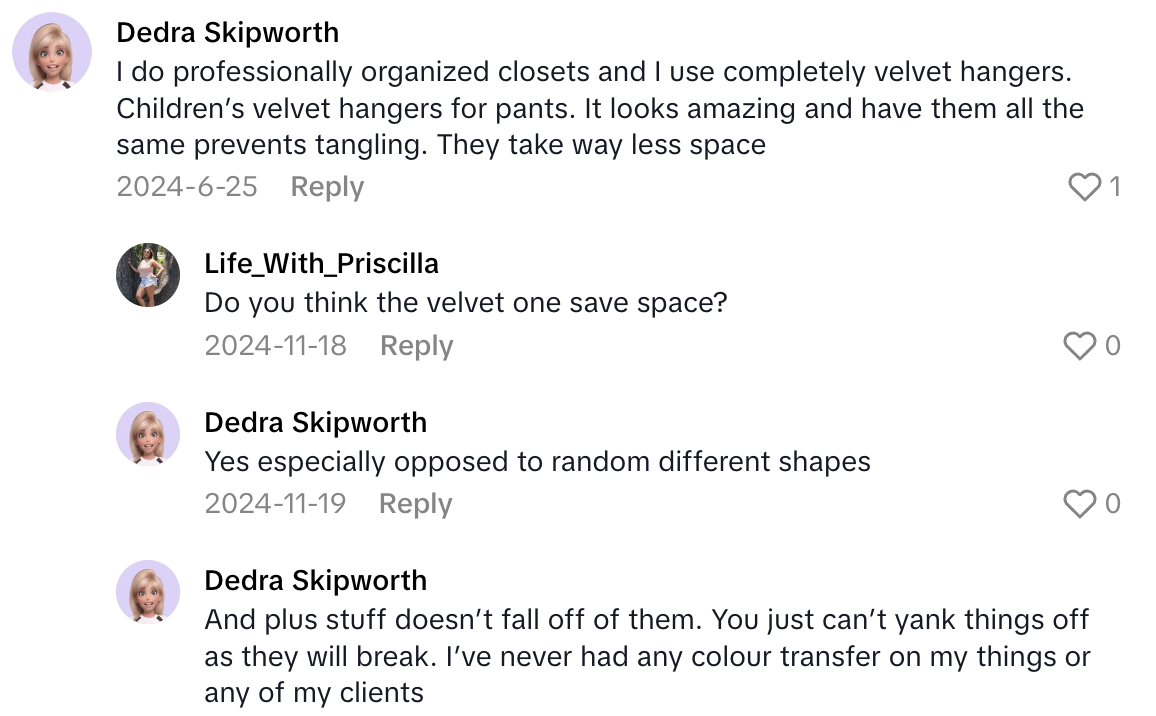 Screenshot 2025 07 06 at 6.29.04 PM A TikTokker Talked About The Difference Between Velvet And Plastic Hangers